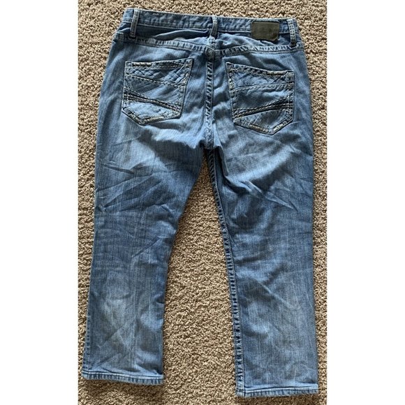 BKE Jeans Men Size 34S Medium Wash Blue Derek Straight Leg Denim 34x26 - Picture 7 of 14